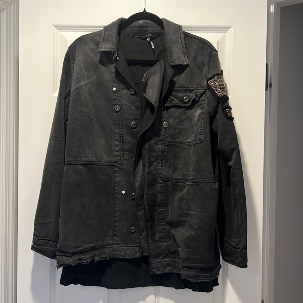 Free People Grey Jean Jacket